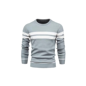 Pull en coton mélangé respirant pour homme, style classique automne, doublure en laine, logo frontal, doux, confortable, tenue décontractée élégante - Product Image 1