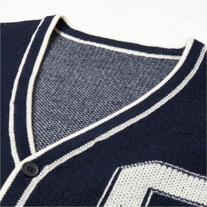 Pull cardigan tendance pour homme, col en V, manches longues, vêtements d'hiver, Tiki Taka Sports, produits tricotés sur mesure, laine/nylon, patchwork - Product Image 2