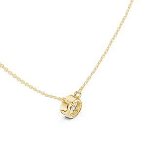 Pendentif rond en or rose 14 carats serti de diamants naturels, fait main, élégant, minimaliste, collier avec breloque cercle, bijoux fins en gros - Product Image 5