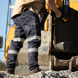 Men’s Multi-Pocket Safety <b>Work</b> <b>Pants</b> Navy Blue Cargo Trousers with Reflective High-Vis Strips Heavy Duty Protective Workwear - Product Image 2