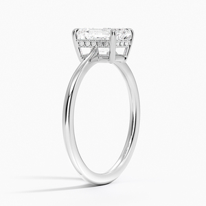 BOJ <b>Ring</b> 062 Emerald Cut 925 <b>Silver</b> Elle Hidden Halo <b>Solitaire</b> Diamond <b>Ring</b> 2ct D Color VVS1 Moissanite GRA Certified Low Price - Product Image 2