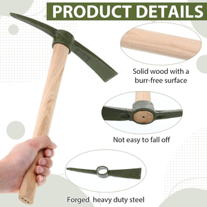 Pioche de jardin en acier forgé à la main, houe agricole, outils de survie pour le camping en plein air, vente en gros - Product Image 4