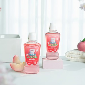 Dr. Papie Kids Mouthwash 2+ Safe Swallow Natural Peach Flavor Xylitol Gentle Oral Cleaning <b>Removes</b> <b>Plaque</b> Bacteria Fresh - Product Image 1