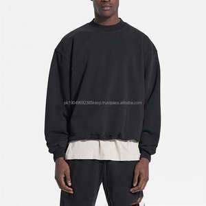 Sudadera Casual Lisa de Felpa Francesa Gruesa de 380 g/m², 100 % Algodón, Impresión Personalizada, Hombros Caídos, Cuello Redondo, Corte Holgado, para Hombre - Product Image 3