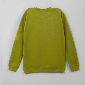 Pull en tricot vert olive à col rond avec poche et manches zippées, unisexe, décontracté, pour l'automne - Product Image 2