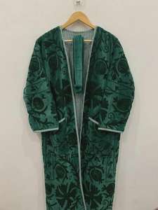 Kimono largo de terciopelo bordado Suzani, bata Suzani larga, chaqueta floral de invierno para mujer, chaqueta tipo Duster, abrigo tipo kimono, regalo para ella - Product Image 3