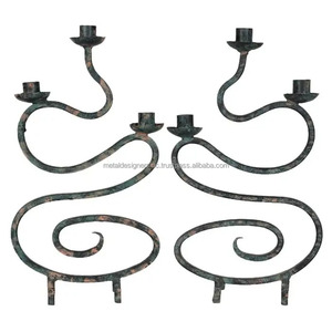 Bougeoir Vintage en Fer Forgé avec Vagues Noires Rustiques Designs Bougeoir Décoratif en Métal pour la Maison Cadeaux de Noël - Product Image 1