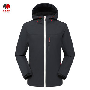 แจ็คเก็ตซอฟต์เชลล์แบบสั่งทำพิเศษสำหรับผู้ชาย ยี่ห้อ Ryan Pro Gear พร้อมซิปปิดและโลโก้แบบกำหนดเอง ดีไซน์ ODM - Product Image 5