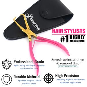 Nouveau modèle d'extensions de cheveux Kit d'outils élimination des microbilles outil de couleur or emballé dans un étui pour beauté Kit d'outils d'élimination des microbilles - Product Image 3