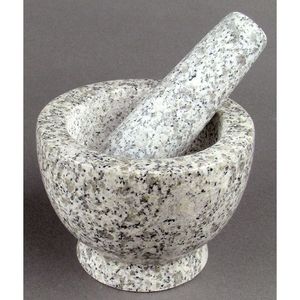 <b>Large</b> Size <b>Marble</b> Mortar And Pestle Set For Grinding Spices Herbs And Preparing Fresh Chutneys At Home - Product Image 1
