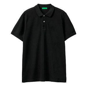 Polo en maille de coton Pima péruvien noir à épaules tombantes, coupe oversize, séchage rapide, grandes tailles pour hommes – Tarif réduit - Product Image 1
