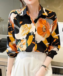 Chemise décontractée d'été en tricot à manches longues pour femme avec broderie, style vintage français, nouveau design pour femme - Product Image 3