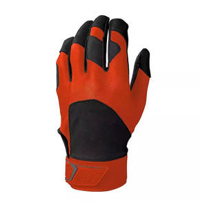 Gant de frappeur en cuir rouge, main droite, fermeture auto-agrippante durable, unisexe, pour entraînement adulte - Product Image 1