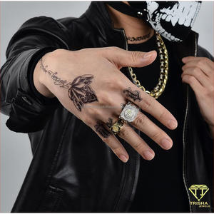 Anillo Ovalado de Lujo para Hombre en Plata de Ley 925 con Diamante Moissanita y Estilo de Piedra Brillante para Negocios de Joyería al por Mayor - Product Image 4