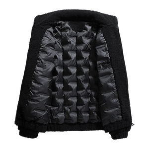 OEM Custom Embroidery Logo Oversized Winter Sherpa <b>Fleece</b> Puffer <b>Jacket</b> for Men and Unisex Woven Hooded Collar - Product Image 6