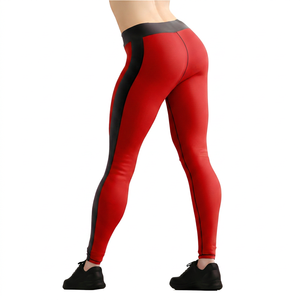 Leggings de compression jaunes pour hommes, longueur intégrale, taille élastique, en Spandex et Nylon, couleur unie, pantalon d'entraînement très élastique - Product Image 3