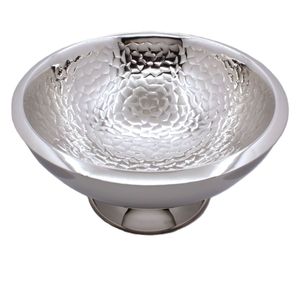 Bol à fruits de luxe en acier inoxydable martelé, plaqué argent, décoratif, en métal, pour la maison, l'hôtel et l'hôtellerie - Product Image 1