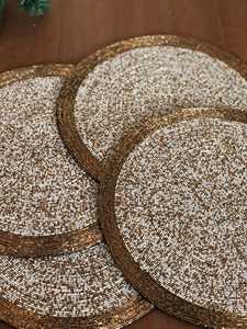 Designer Beaded Embroidery <b>Placemats</b> Handmade Decorative <b>Dining</b> <b>Table</b> Mats for Elegant Home Interiors Wedding Party and Special - Product Image 4