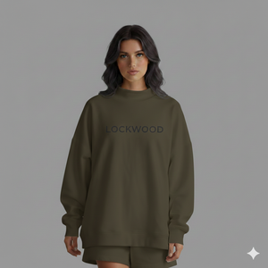 Custom Logo Women's Winter Oversized Reversible Mock Neck Pullover Sweatshirt Printed Vintage <b>Drop</b> Shoulder Eco-Friendly Cotton - Product Image 4