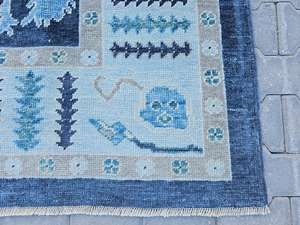 Tapis persan Kashan turquoise tissé à la main au crochet - Laine/soie de qualité supérieure, poils moyens, support en latex, écologique, antidérapant, 1 pièce - Product Image 2