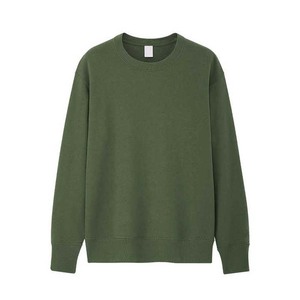 Suéter Clásico Informal de Color Sólido con Cuello Redondo, Corte Regular, Tejido de Punto, Unisex, Estilo Otoñal, Verde, Manga Larga, Corte Holgado - Product Image 4