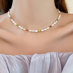 Colorful Crystal Chain <b>Beaded</b> <b>Necklace</b> Luxury High-End <b>Fashion</b> with Light Niche Design Popular Temperament Collarbone Chain - Product Image 3