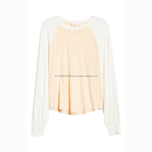 Custom women's Raglan Sleeves Colorblock Long Sleeve T-<b>Shirt</b> - Product Image 5