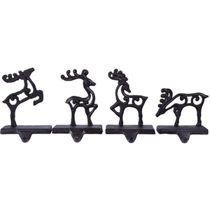 Support de chaussettes de Noël en métal bronze antique, robuste et lesté, en forme de renne, avec crochets pour cheminée et manteau de cheminée, en promotion - Product Image 3