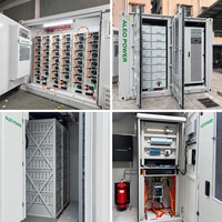 Armoire de stockage d'énergie à batterie lithium-ion BESS hors réseau à refroidissement liquide 261 kWh 100 kW 125 kW pour usage commercial et industriel