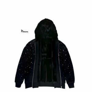 Nouveau style de sweat à capuche en strass de haute qualité pour homme, design tendance, 100% coton, sweat à capuche unisexe avec fermeture éclair - Product Image 5