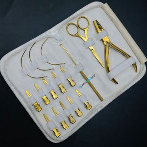 Pince à micro-perles professionnelle de haute qualité pour extensions de cheveux, plaquée or, logo personnalisé, acier inoxydable de qualité chirurgicale - Product Image 4