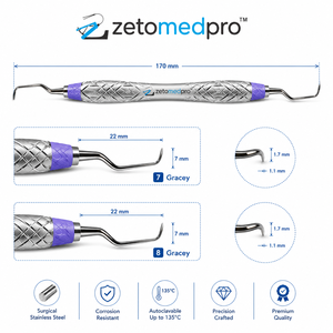 Cureta Gracey 7/8 After Five Premium, Estándar y Extra Rígida, Instrumento para Periodoncia, Escultura de Encías y Planificación de Raíces, Zetomed Pro - Product Image 6