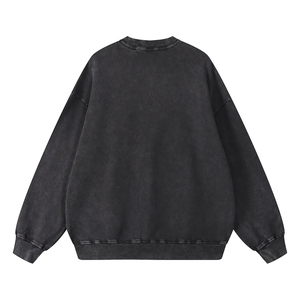 Sweat-shirt à col rond vintage surdimensionné en molleton 100% coton délavé à l'acide pour hommes et femmes, streetwear, impression de logo personnalisé, OEM ODM - Product Image 2
