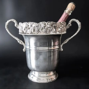 Designer Silver Ice <b>Bucket</b> with Double Handles <b>Beer</b> Tub Perfect for Entertaining Guests Home Bars Events And Drinks Chiller - Product Image 1
