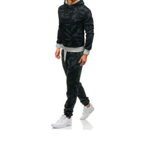 Ensemble de survêtement pour homme en coton molletonné camouflage personnalisé de qualité supérieure, sweat à capuche et pantalon de jogging, streetwear, coupe ajustée, deux pièces, tenue de sport, vêtements de sport - Product Image 2