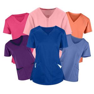 ชุดขัดด้านบนคุณภาพสูงปรับแต่งสไตล์แฟชั่นสําหรับผู้หญิง เสื้อผ้าโรงพยาบาลผู้เติบโตทางการแพทย์ - ผู้ผลิต Saomai FMF VN - Product Image 2