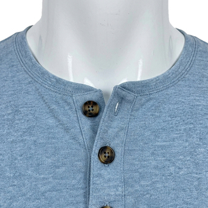 Men's Solid Blue <b>Long</b> Sleeve T-Shirt O-Neck Regular Fit Knitted Casual 100% Cotton - Product Image 5
