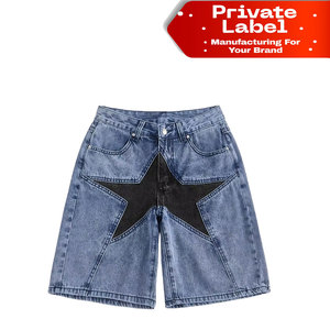 Skin-Friendly Soft Cotton <b>Men</b> Denim Shorts Light Blue Baggy Denim Shorts Tear-Resistant Sturdy <b>Men</b> Denim Shorts Heavy Duty - Product Image 1