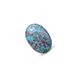 Pierre de palmier en zoïsite bleue rubis, ovale polie, en cristal, faite à la main, pour massage thérapeutique et décoration Feng Shui - Product Image 1