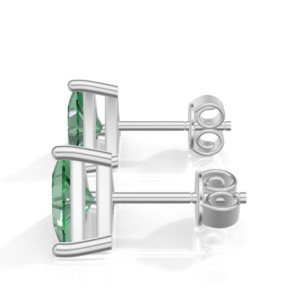 Boucles d'oreilles clous en argent sterling plaqué argent, émeraude taille triligne, bijoux classiques pour femme, Heerani Jewels Water Triangle - Product Image 4