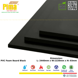 Feuille de panneau de mousse de PVC WPC 0.6G/cm3 densité 3mm épaisseur couleur noire moulage intérieur recyclable pour les panneaux publicitaires de cuisine - Product Image 5