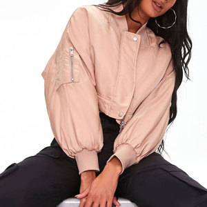 Chaqueta Corta OEM Personalizada para Mujer, con Cremallera, Larga o Corta, para Otoño, Exterior, Cortavientos, con Patrón Sólido y Cuello Alto, Acabado de Calidad - Product Image 6