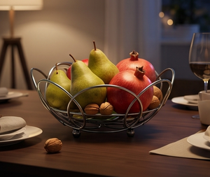 Modern Metal Wire <b>Bowl</b> Storage Basket Multi-Purpose Decorative Organizer Stylish Tabletop Accent Multi Purpose use - Product Image 3