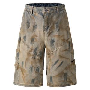Men's Cotton Denim Shorts Heavyweight Cargo Multi Pocket Utility Combat <b>Workwear</b> Knee Length Relaxed <b>Jean</b> Shorts Wholesale - Product Image 2