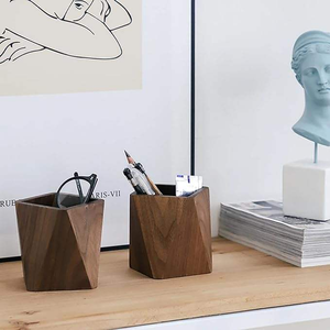 Boîte de rangement pour crayons et stylos en bois écologique, design Art Déco, multifonctionnelle, gain de place, artisanat naturel - Product Image 5