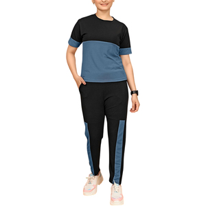Ensemble de survêtement décontracté pour femmes en dentelle florale écologique, deux pièces, avec sweat à capuche zippé et pantalon de jogging, design personnalisé - Product Image 4