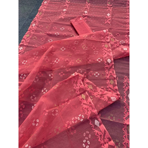 Women's Traditional Wedding Party <b>Jamdani</b> Cotton <b>Saree</b> Bangladesh Cultural Fashion All Seasons Regular Fit Quick Dry Sun - Product Image 5