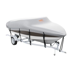 Impermeabile 600D Marine di grado PU Oxford Trailerable barca per barche a motore 16 '-18.5' Bass Ski V-Hull Tri-Hull Grey fibbia - Product Image 1