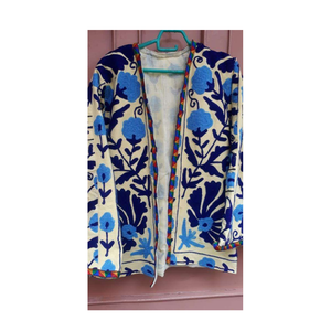 เสื้อเบลเซอร์สุซานีสำหรับผู้หญิง แจ็คเก็ตปักลายแบบดั้งเดิม เสื้อคลุมสไตล์โบฮีเมียนลายชาติพันธุ์ - Product Image 3