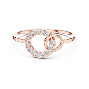 Luxury Rose Gold Double <b>Circle</b> Geometric <b>Ring</b> for Women Minimalist Statement Fashion Jewelry Anniversary Gift - Product Image 3
